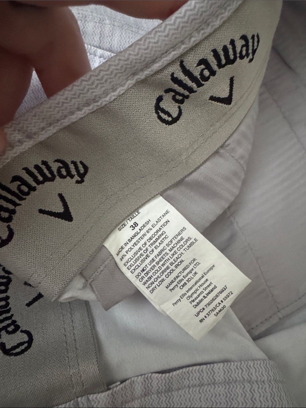 Men’s Callaway Light Gray Performance Golf Shorts - Picture 2 of 7